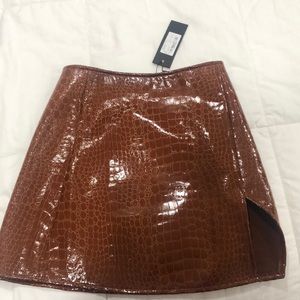 Motel brown crocodile skirt
